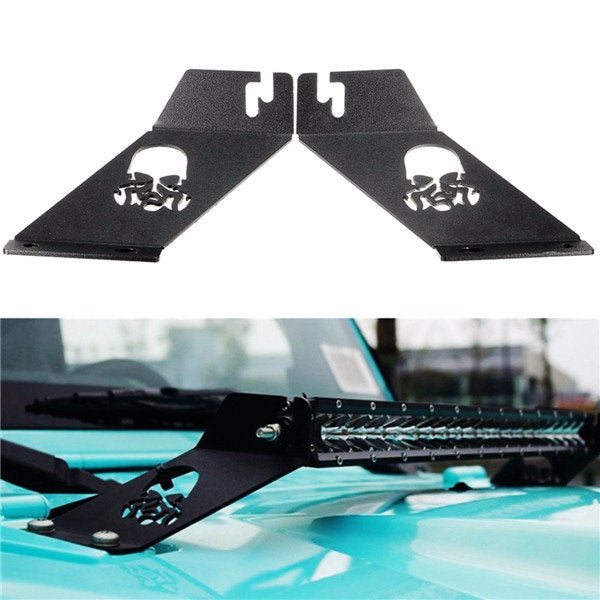 20" LED Light Bar Hood Mount Brackets for 07-16 Jeep Wrangler - 1 Pair