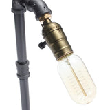 AC220V 40W E27 Vintage Industrial Edison Water Pipe Table Lamp, Dimmable Desk Light for Home Bar