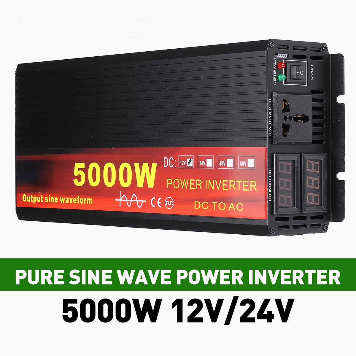 Pure Sine Wave Power Inverter 12V/24V to 220V Auto Transformer