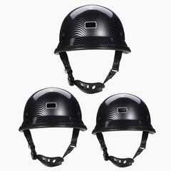 Carbon Fiber Half Face Motorcycle Helmet for Chopper Cruiser Biker - Sizes M/L/XL