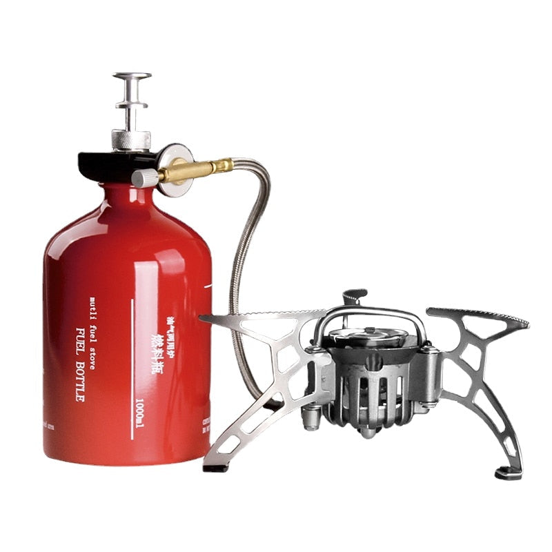 Portable Camping Stove: Multi-Use Oil/Gas 1000ml Picnic Cooker for Hiking and Outdoor Equipment