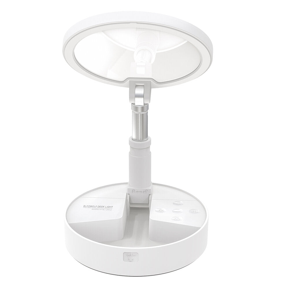 Folding Desk Lamp with Adjustable Angle, Foldable Storage, 3600mAh Battery, 5 Brightness Levels, 3000-5000K Color Temp