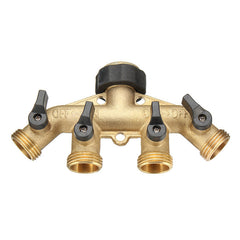 American Standard 3/4" 4-Way Brass Hose Faucet Manifold Water Segregator Garden Tap Connector Splitter Valve