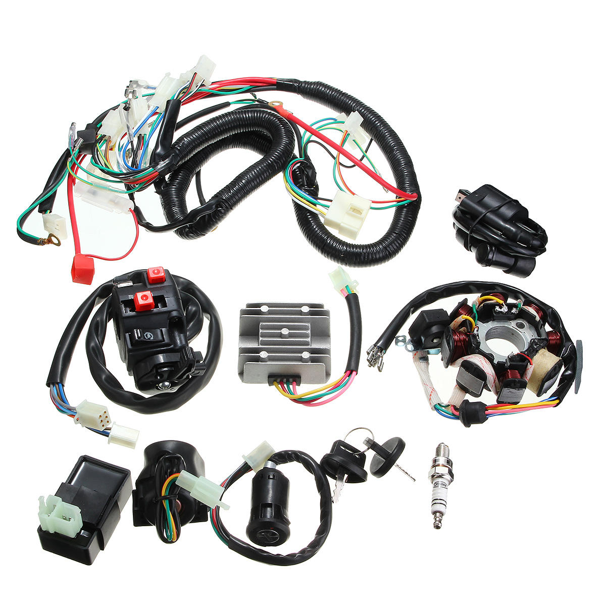 Quad Electric CDI Coil & Stator Wiring Harness Assembly Set
