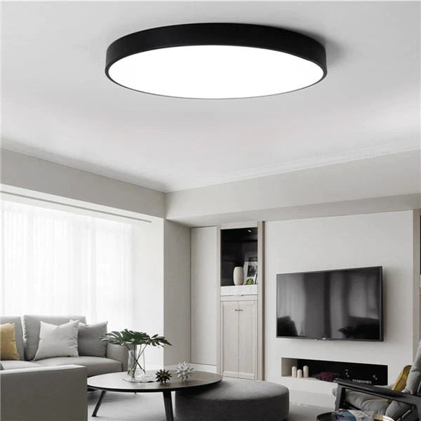 12W/18W/24W LED Ceiling Light, Warm/Cold White, Black Mount Fixture for Home, Bedroom, Living Room, 5CM