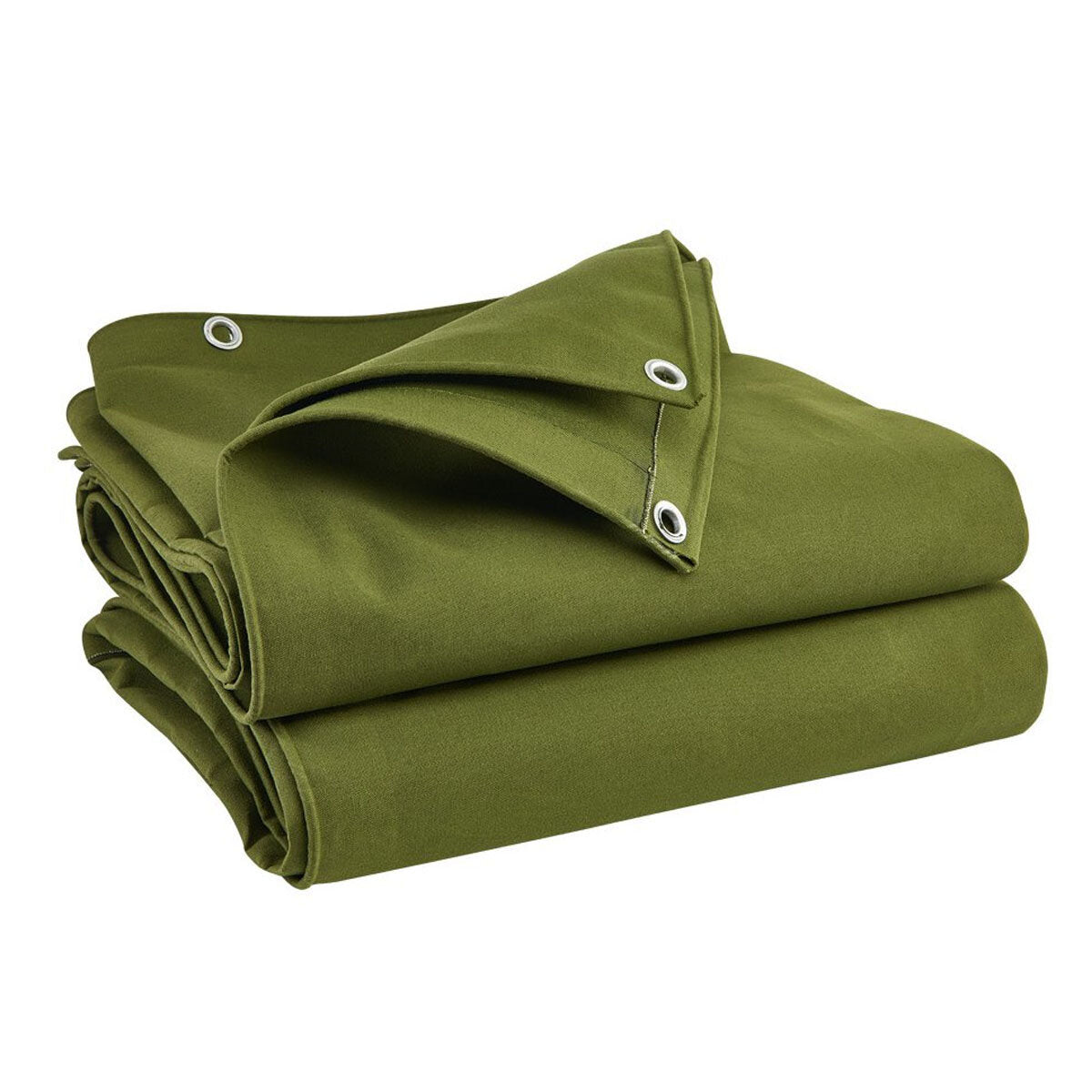 Heavy Duty Army Green Canvas Tarp - Waterproof, Dustproof Cover for Truck, Boat, Store, Roofing Sheets
