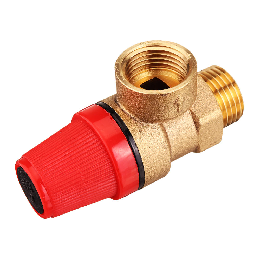 1/2" Brass Pressure Relief Valve, 3Bar/6Bar, Female/Male, Safety Switch for Wall-Hanging Water Heater