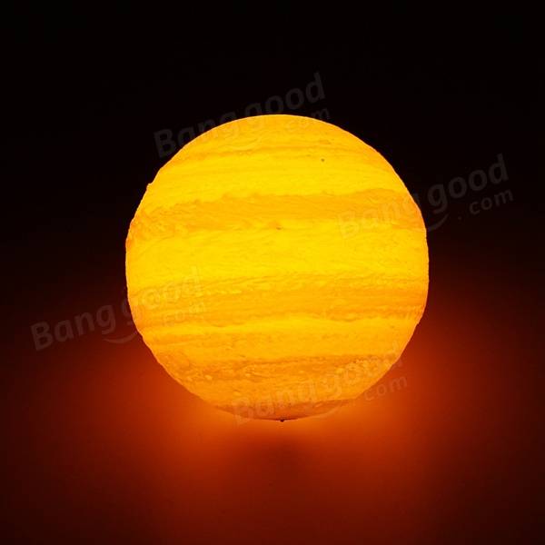 13cm 3D Jupiter Lamp - USB Rechargeable, Touch Sensor, Color Changing LED Night Light, DC5V Gift