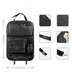 Tsumbay Car Back Seat Organizer with Trash Can, Table Tray, and Storage Pockets