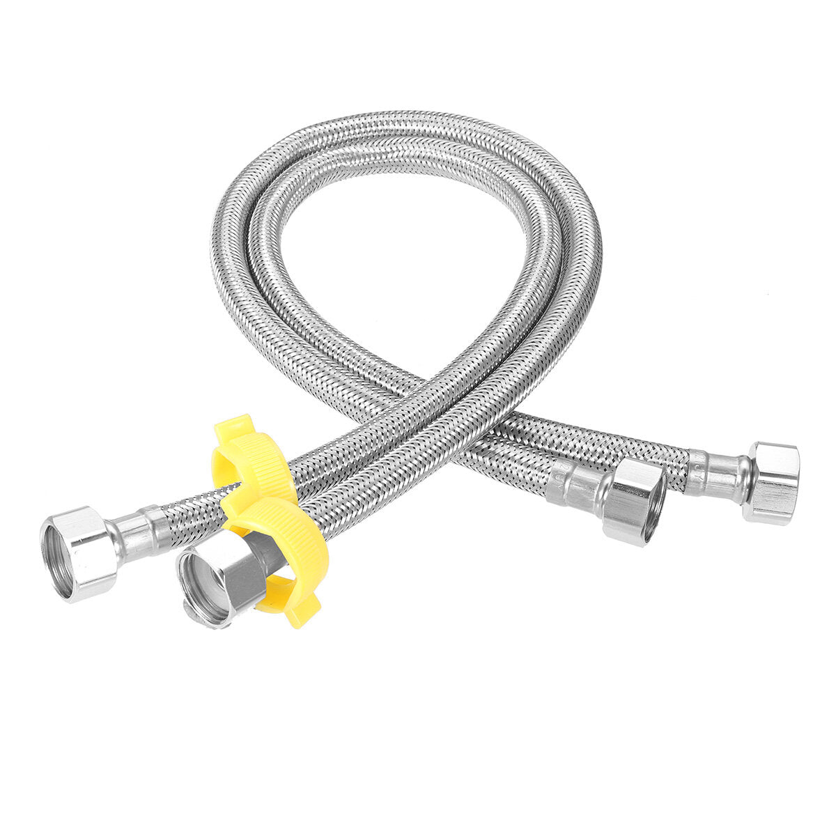 Electroplating Hot & Cold Water Faucet with 2 Stainless Steel Hoses
