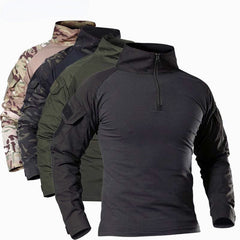 Men's Tactical Camouflage Long Sleeve Army T-Shirt - Breathable Outdoor Sports, Climbing, Fishing Clothing