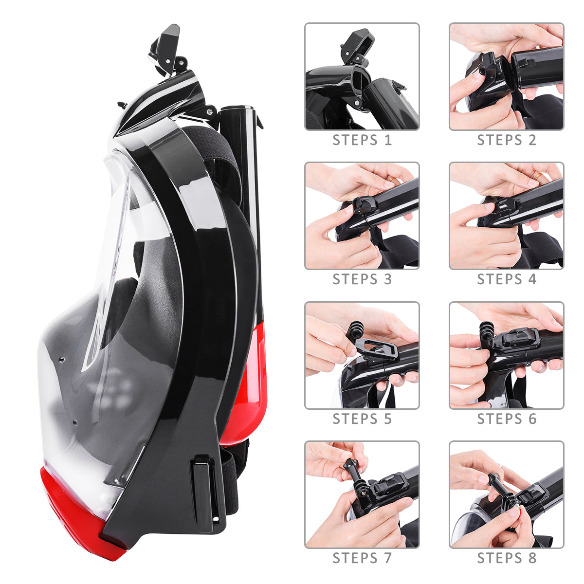 Full Face Mask Underwater Anti Fog Swim Diving Scuba With Detachable Camera Holder