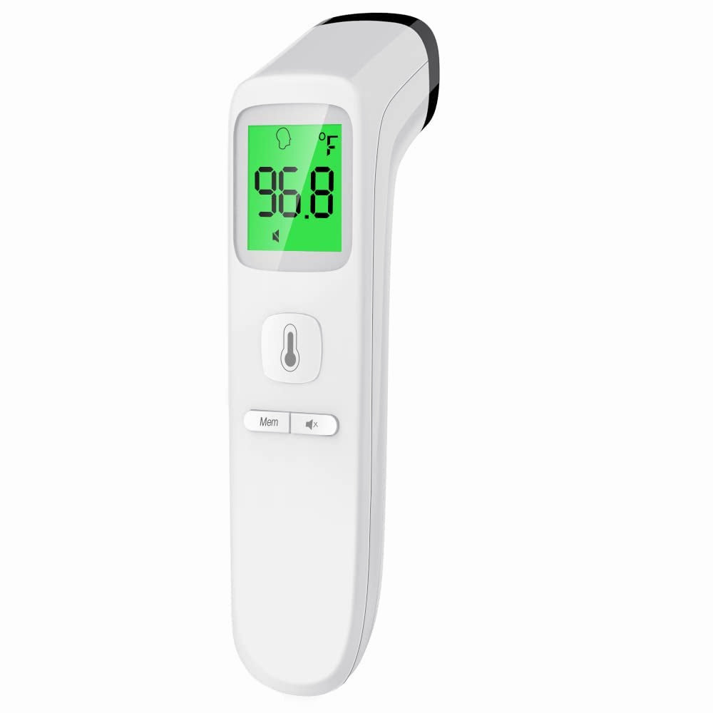 Stirnthermometer für Babys und Erwachsene mit Fieberalarm, LCD-Display und Speicherfunktion