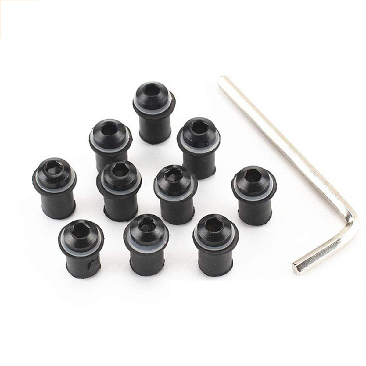 10PCS M5 Motorcycle Windscreen Screw Kit with Nuts, Washers, and Wrench