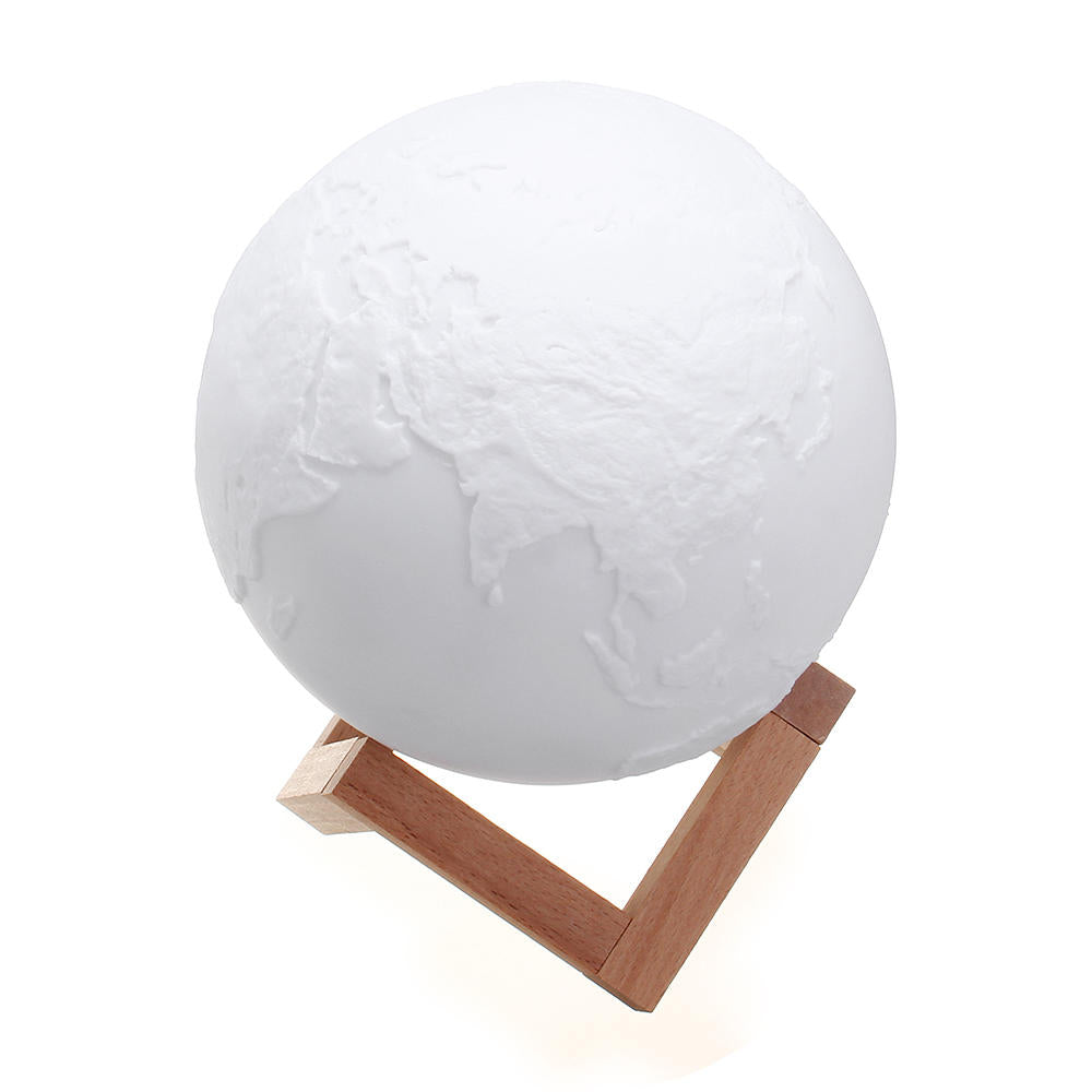 15cm Three Tone Earth Table Lamp - USB Rechargeable LED Night Light with Tap Sensor - Perfect Gift