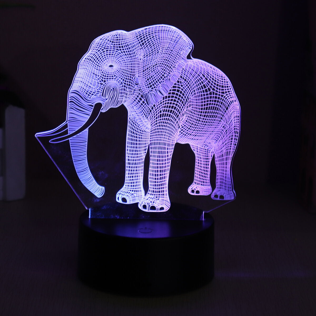 3D Acrylic LED Night Light - Elephant Model, 7/16 Colors, Remote Control & Touch Switch