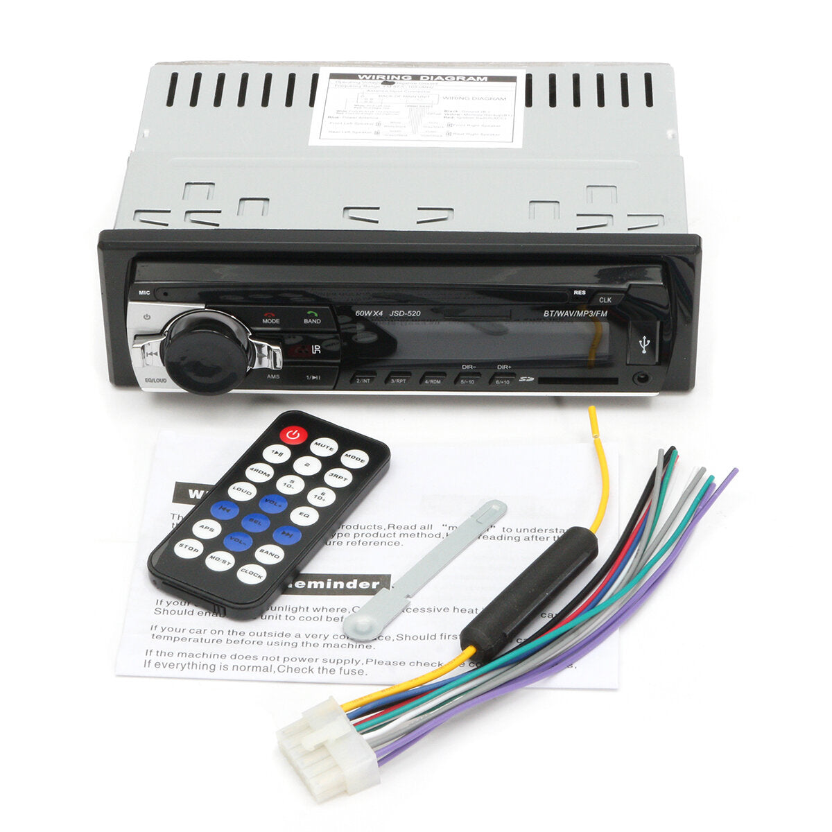 24V Car Stereo Radio MP3 Player with Bluetooth, Hands-Free, AUX, SD, USB, and FM