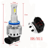 COB LED Car Headlights 60W 11000LM 6500K White Fog Bulbs for Auto and Motorcycle Headlamps