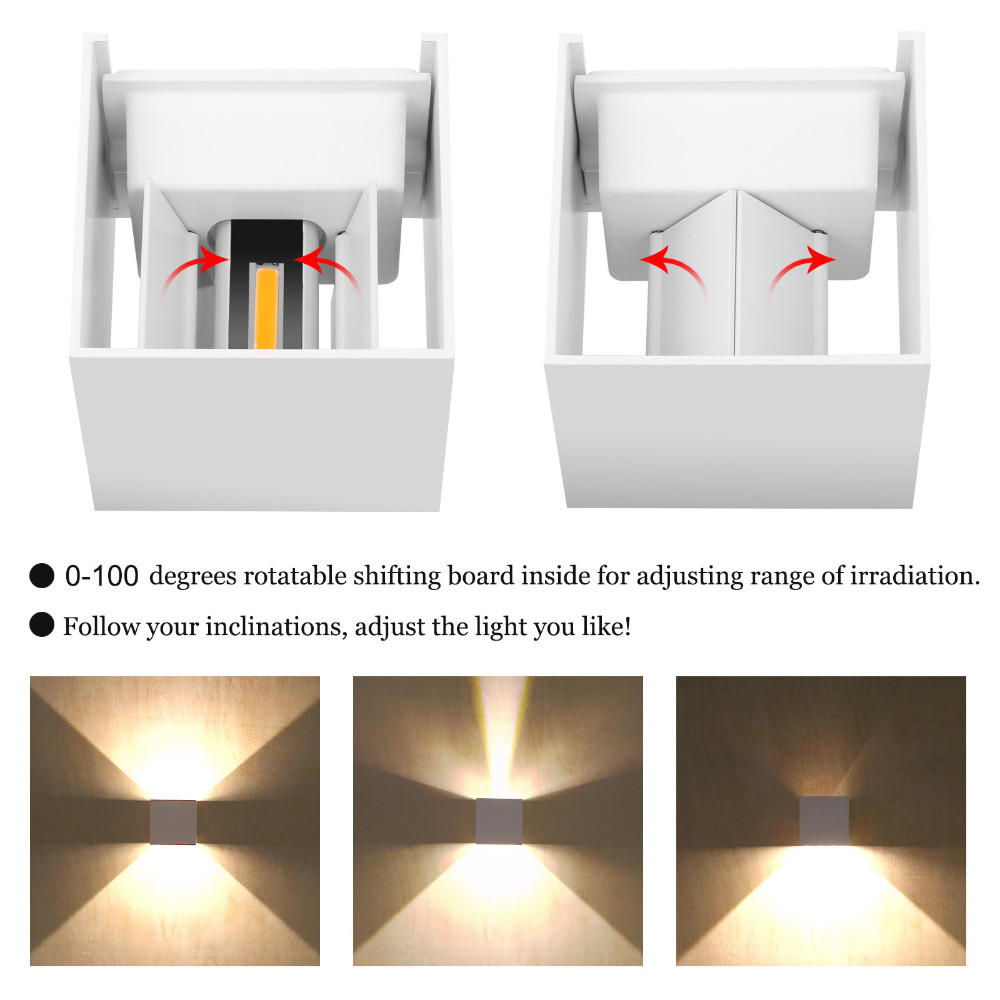 Wasserdichte 7W Aluminium Cube COB LED Wandleuchte - Moderne 220V Heimbeleuchtung