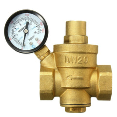Adjustable Water Heater Pressure Reducing Valve with Gauge and Safety Relief Regulator Controller