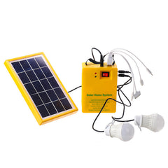 Solar Panel Power Generator Kit 5V USB Charger with 2 LED Bulbs for Home and Outdoor Use