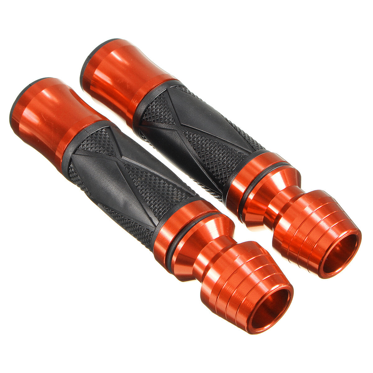 7/8" Universal Motorcycle Handlebar Grips - Rubber & Aluminum for Sports Bikes