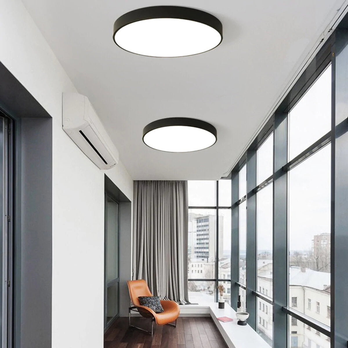 Ultra Thin LED Ceiling Light - Round Flush Mount Fixture for Kitchen & Home