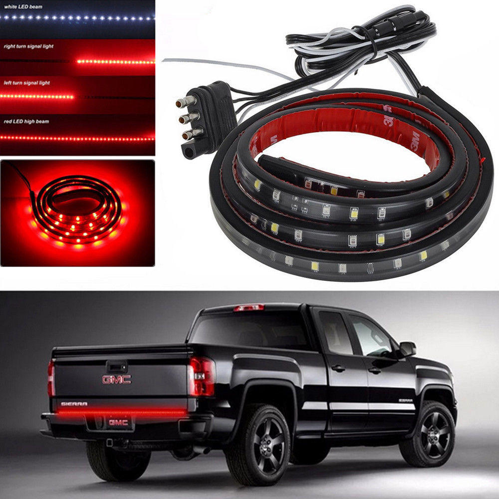 12V 60" Flexible LED Strip Turn Signal Brake Reverse Lights Tailgate Bar for Car Pickup Trailer