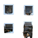 4-Way Lockable Pet Door for Cats & Dogs - ABS Plastic, Secure Flap, Sizes S/M/L - Pet Supplies & Gates