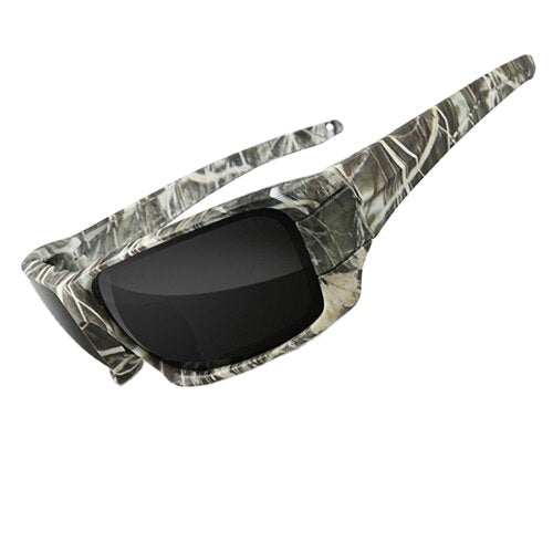 Polarized Hiking Sunglasses - Camouflage Black Frame, UV400 Protection, Sport & Camping Eyewear, Climbing Goggles