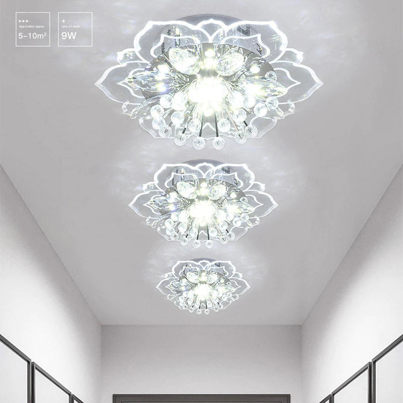 Modern 9W Crystal LED Ceiling Light Fixture Pendant Lamp Chandelier - New