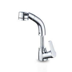 Adjustable Height Bathroom Basin Faucet - Pull Out, Single Handle, Hot & Cold Water Mixer Tap