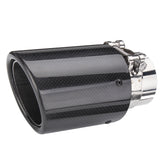 Universal 2-Inch Exhaust Tip Pipe, Glossy Carbon Fiber, 63mm-89mm Muffler Tip