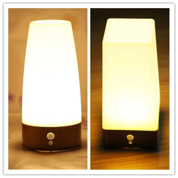 Wireless LED Night Light Table Lamp with Motion Sensor, Battery Operated for Indoor Lighting