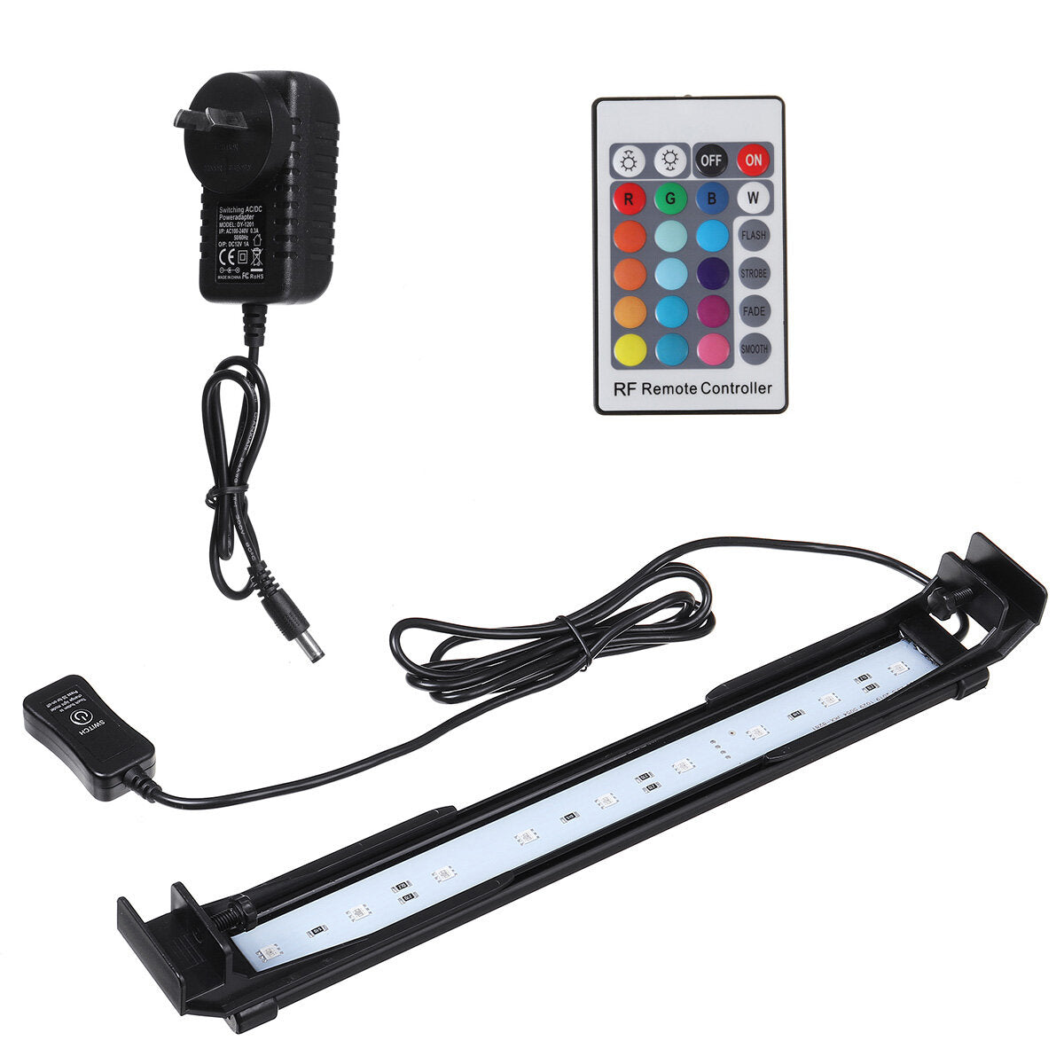 32 cm dimmbare LED-Lichtleiste für Aquarien mit Fernbedienung – Farbwechsel, passend für Fischtanks/Aquarien