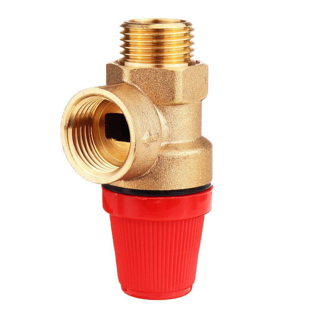 1/2" Brass Pressure Relief Valve, 3Bar/6Bar, Female/Male, Safety Switch for Wall-Hanging Water Heater