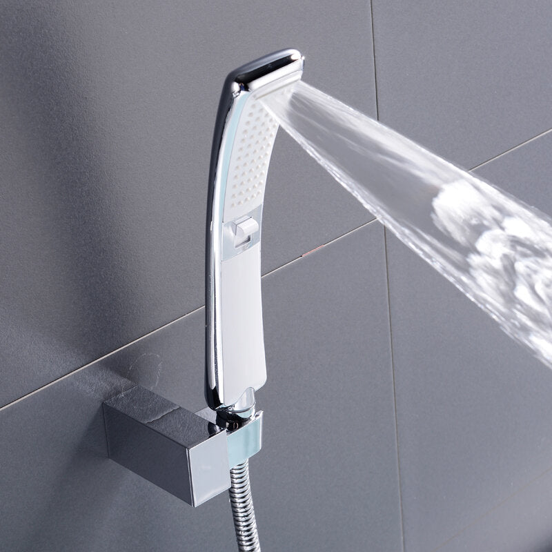 High Pressure Waterfall 2-Function Handheld Shower Head Set - Water Saving Rain Sprayer