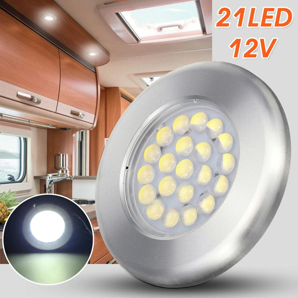 12V 21 LED Spot Light Ceiling Lamp for Caravan, Camper Van, Motorhome, Boat