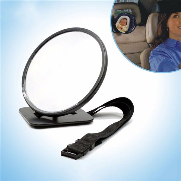 Adjustable 19cm Baby Safety Mirror for Car - Rear-Facing, Rounded Design