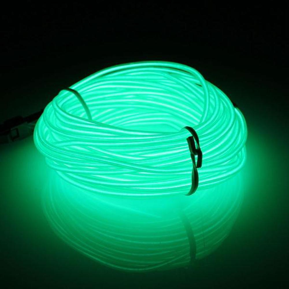 10M EL Wire Neon Light LED Flexible Tube Rope Lamp for Car Decoration with Battery Case