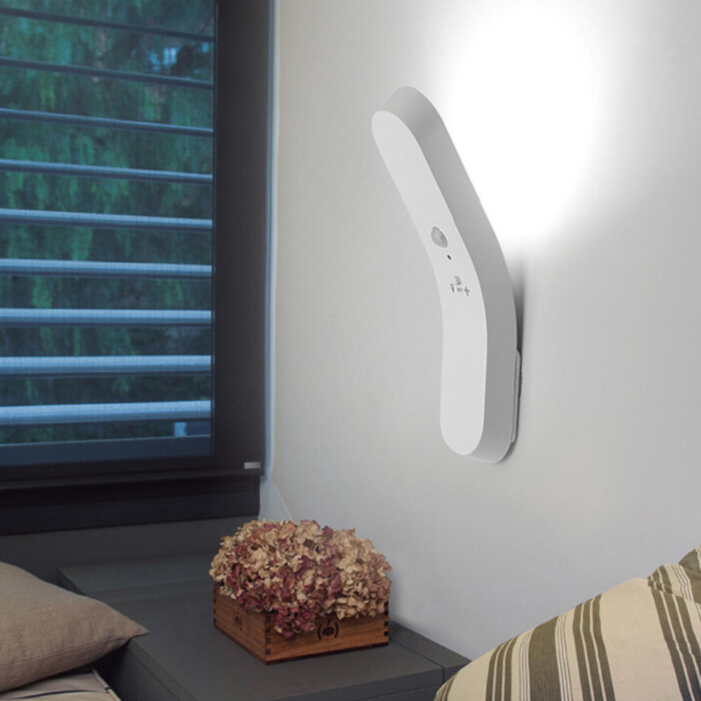 Über USB wiederaufladbares LED-Nachtlicht mit PIR-Bewegungssensor, 1 W, 2 Modi, magnetische Basis