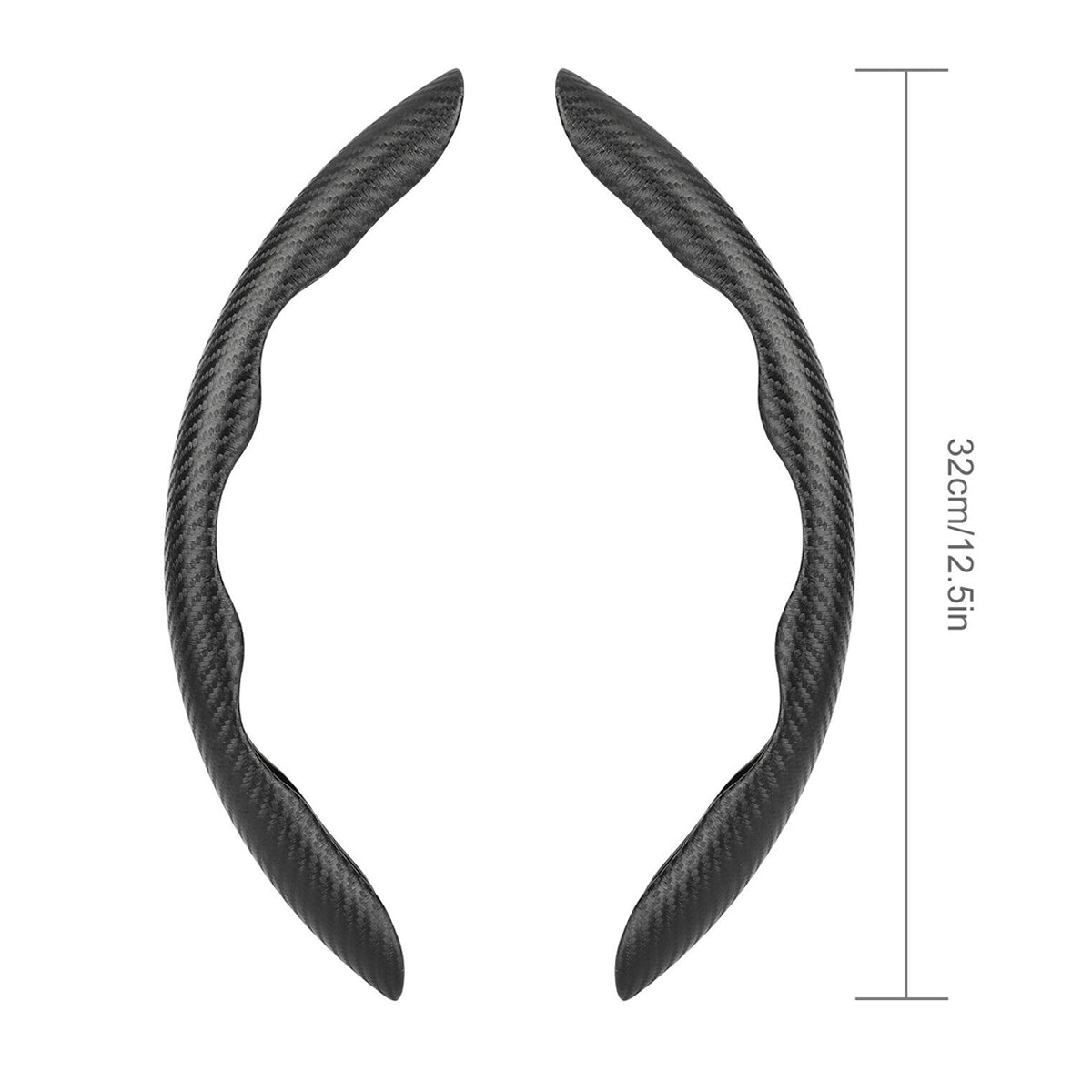 2 PCS Carbon Fiber Look Universal Non-Slip Car Steering Wheel Booster Covers