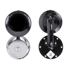 12V 130Hz 126dB/130dB Single/Double Snail Air Horn Elbow Whistle Black Alloy for Cars and Trucks