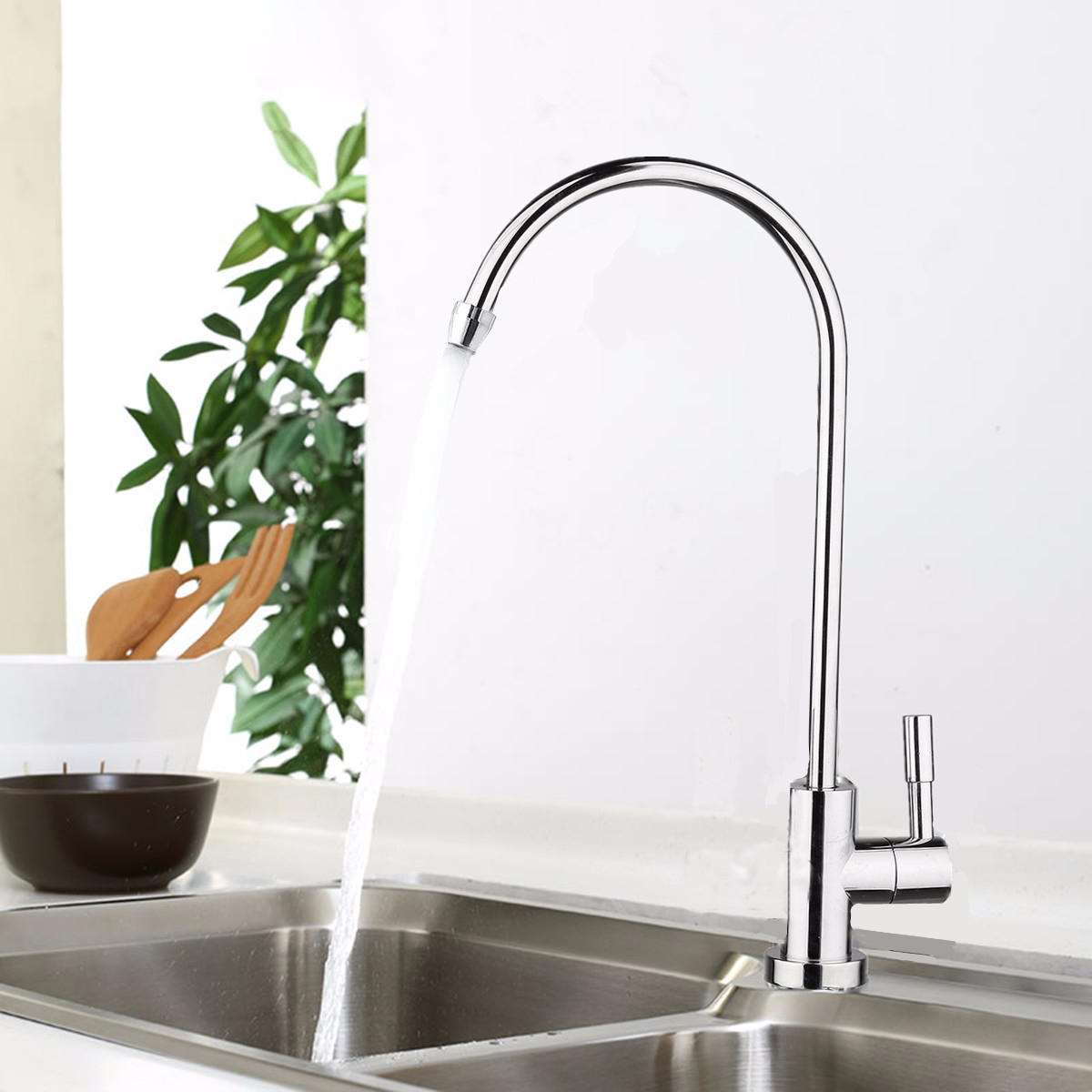 1/4 Inch Chrome RO Water Filter Faucet for Reverse Osmosis Sink in Kitchen