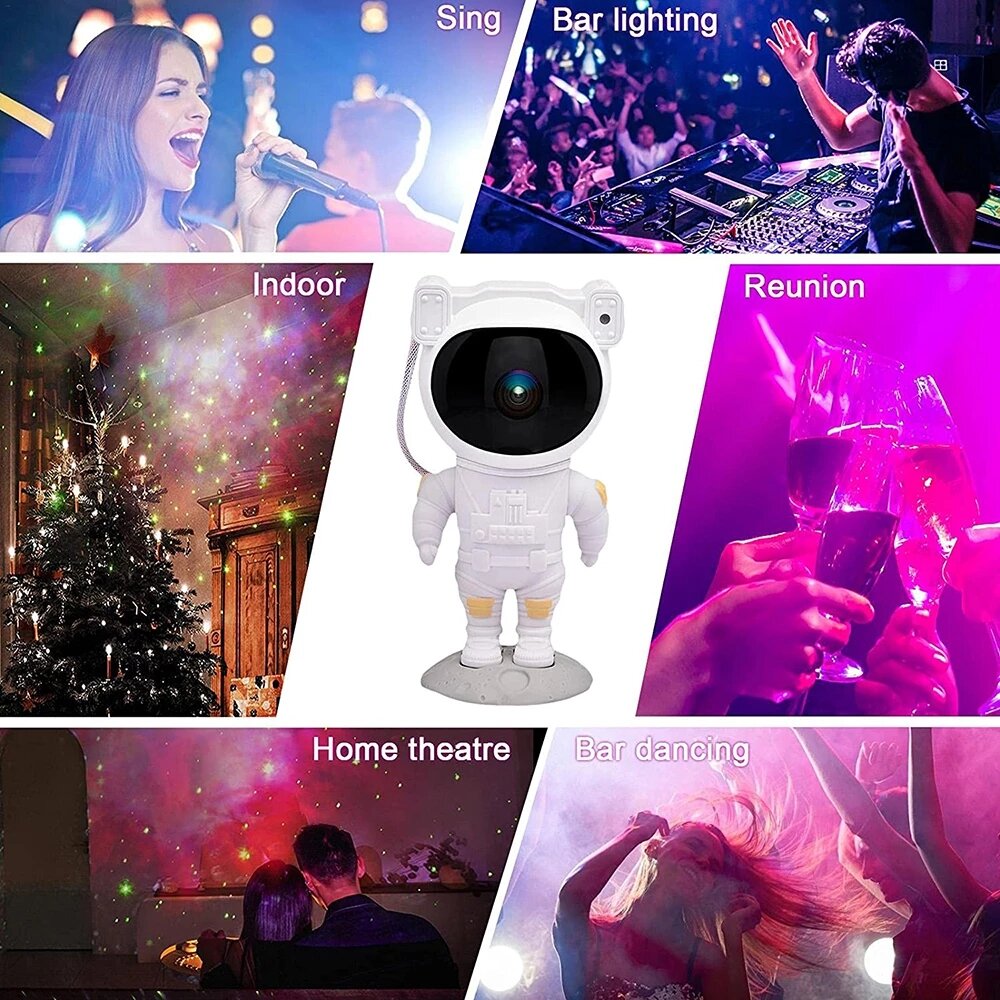 LED Astronaut Galaxy Projector Lamp - Starry Night Light for Kids' Room & Home Decor