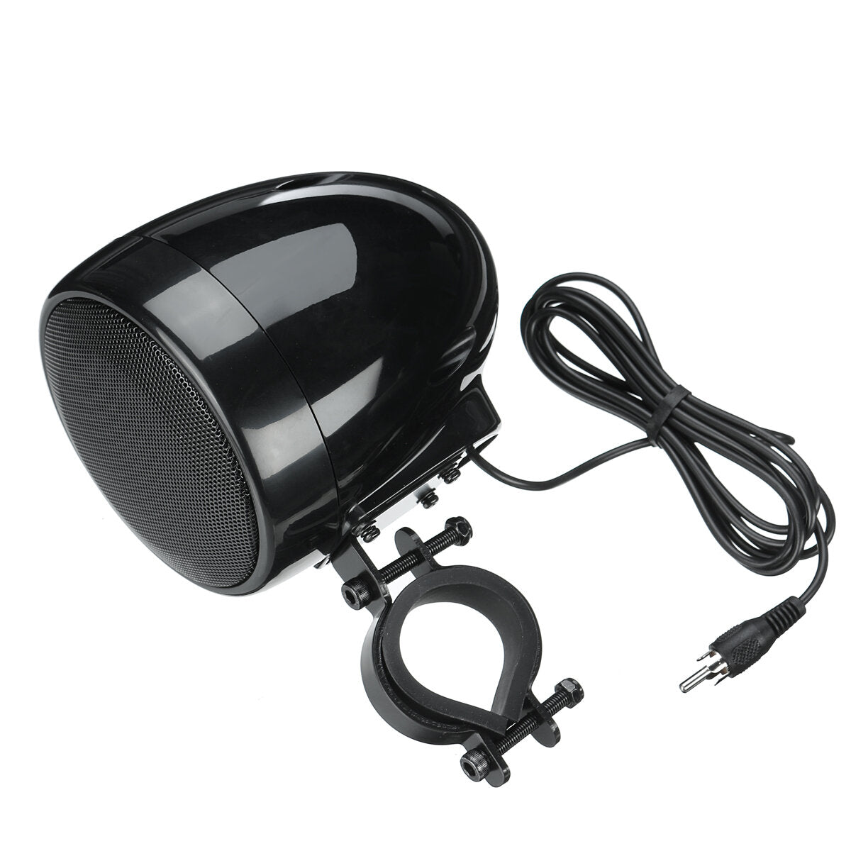 300W 4" Silver/Black Motorcycle Bluetooth Speakers, FM Radio, Waterproof Stereo for ATV/UTV/Cart