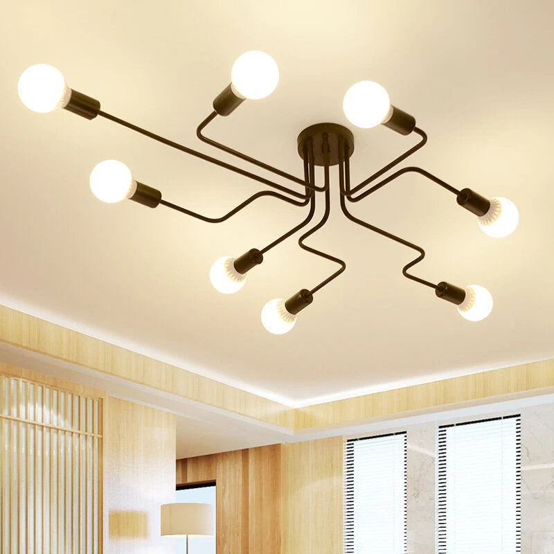 110-240V LED Ceiling Chandelier Pendant Lamp with 4/6/8 Heads for Study or Bedroom