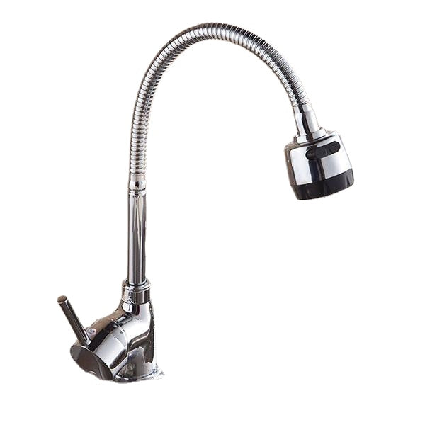 Solid Brass Kitchen Faucet - Flexible Pull Tap for Hot & Cold Water