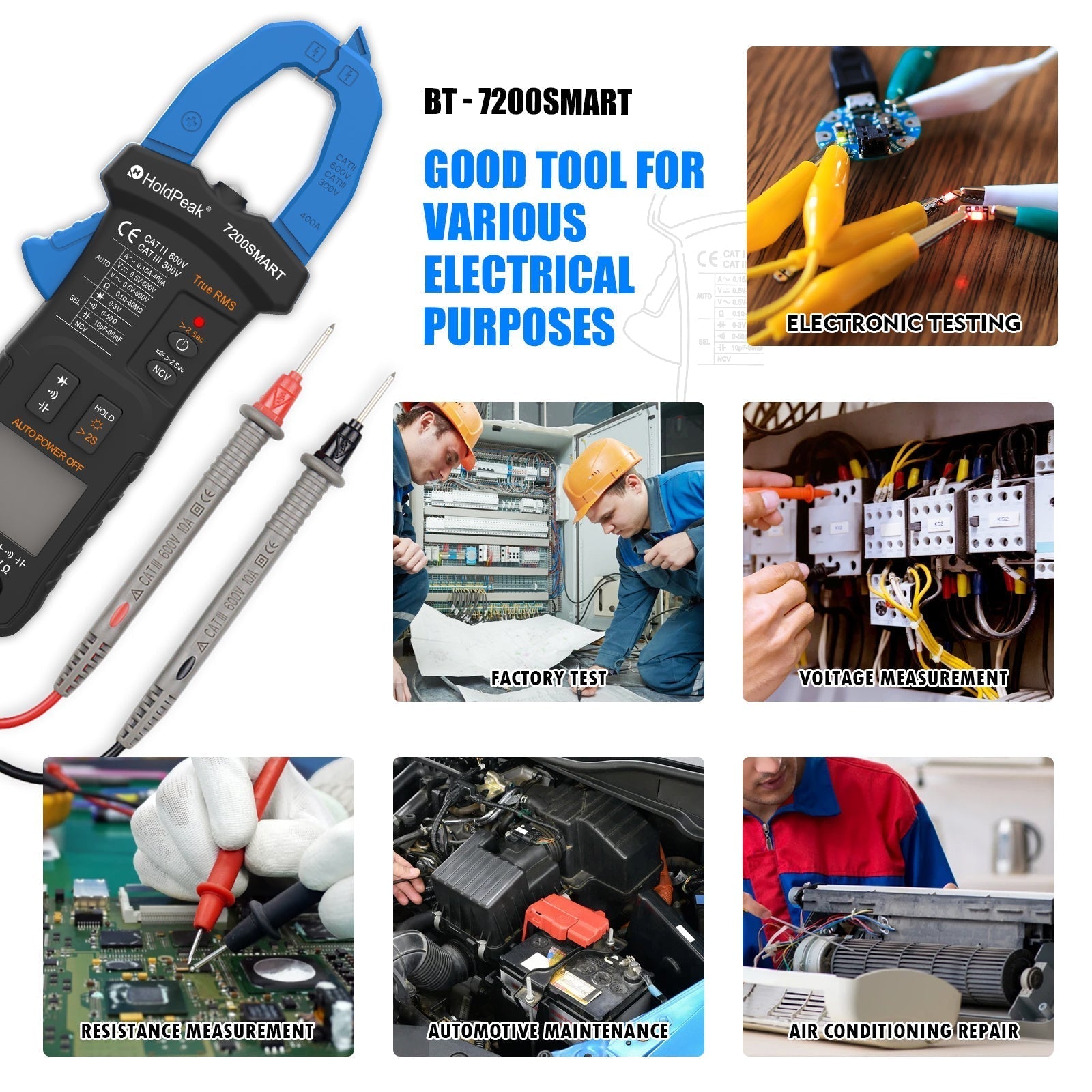 Intelligent Digital Auto Range Clamp Multimeter - Anti-Burning Protection