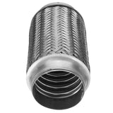 3x8 Inch Stainless Steel Flex Pipe Exhaust, Double Braid Heavy Duty Coupling Tube